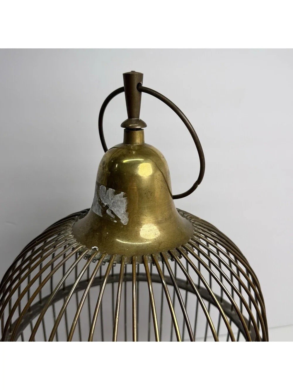 Vintage Solid Brass Birdcage Hanging Round Animal Metal Victorian Style Aviary